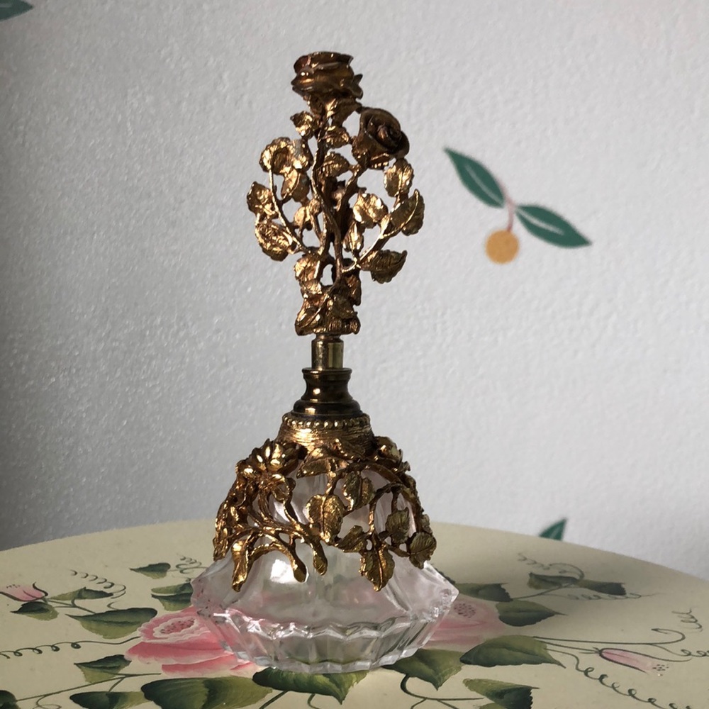 Vintage Matson Perfume Rose Glass Bottle
